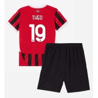 AC Milan Theo Hernandez #19 Fußballbekleidung Heimtrikot Kinder 2024-25 Kurzarm (+ kurze hosen)